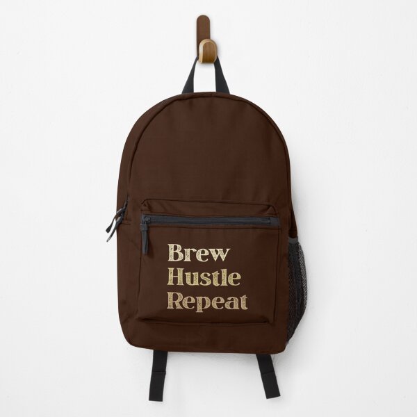 Item preview, Brew Hustle Repeat Motivation Coffee Quotes designed and sold by DemureArtsy.