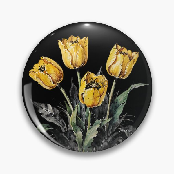 Item preview, Bouquet of Yellow Tulip Ink Painting designed and sold by Agnes-Creative.
