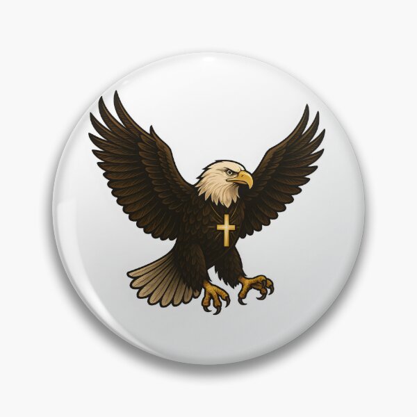 Item preview, Majestic Bald Eagle with Glowing Cross – Patriotic Faith Symbol Design designed and sold by PixelNovaStudio.
