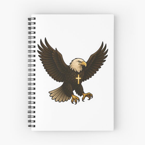 Item preview, Majestic Bald Eagle with Glowing Cross – Patriotic Faith Symbol Design designed and sold by PixelNovaStudio.