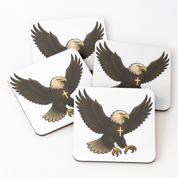 Item preview, Majestic Bald Eagle with Glowing Cross – Patriotic Faith Symbol Design designed and sold by PixelNovaStudio.