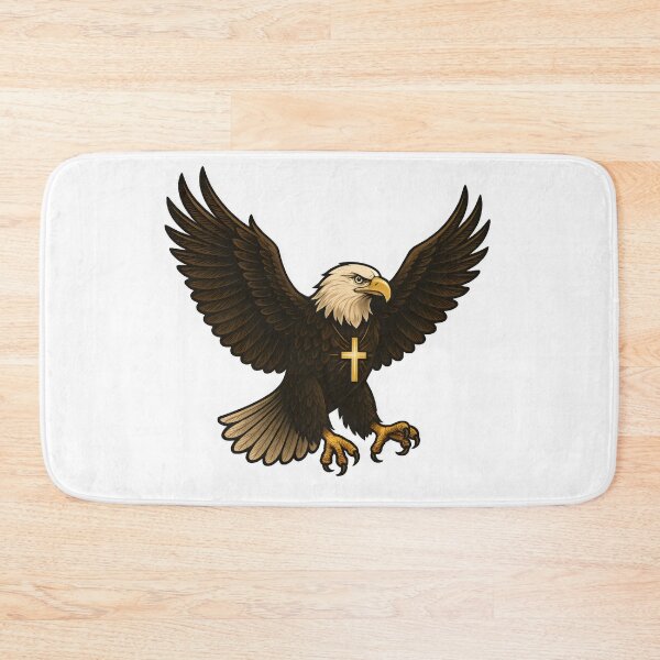 Item preview, Majestic Bald Eagle with Glowing Cross – Patriotic Faith Symbol Design designed and sold by PixelNovaStudio.