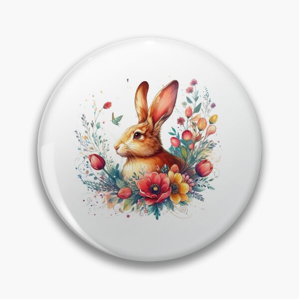 Artikelvorschau, Ein eleganter, starker Hase umgeben von bunten Blättern und Blumen entworfen und verkauft von Marcoshop10.