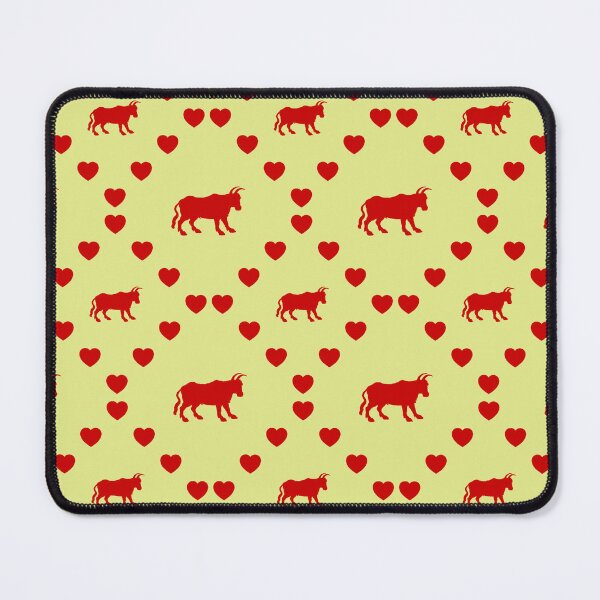 Item preview, Silueta de buey vintage con patrón de corazón sin costuras | Silueta de buey vintage con patrón de corazón sin costuras | Patrón corazón sin costuras silueta buey vintage designed and sold by TheIconSmith.