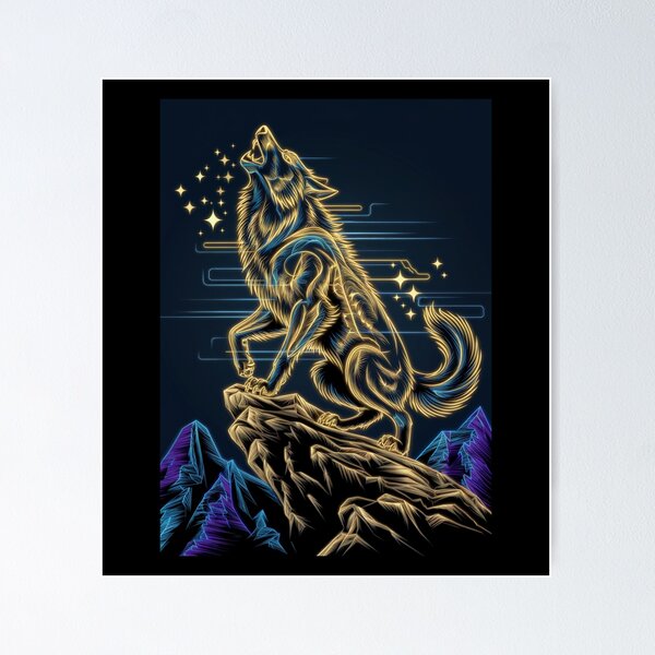 Item preview, Galaxy Wolf Stars designed and sold by MadCatPrints.