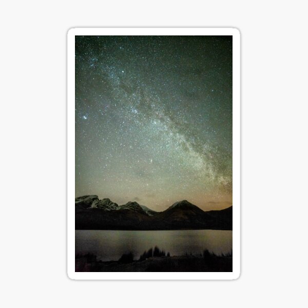 Milky Way Over Bla Bheinn and Loch Slappin Sticker