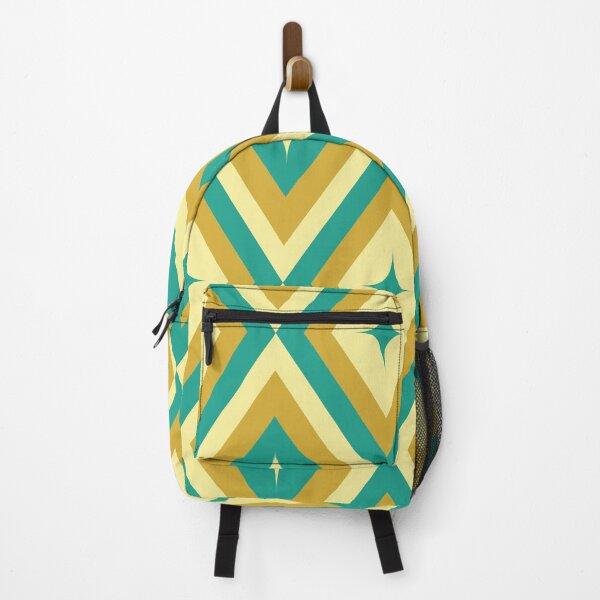 Item preview, Mid Century Retro Starbursts pattern on harlequin Diamonds in Teal, Mustard Yellow and Beige designed and sold by Yasminepatterns .