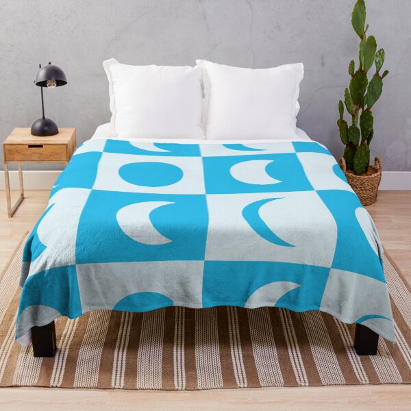 Item preview, Checkered Boho Moon Phases Pattern on Blue Checkerboards designed and sold by Yasminepatterns .