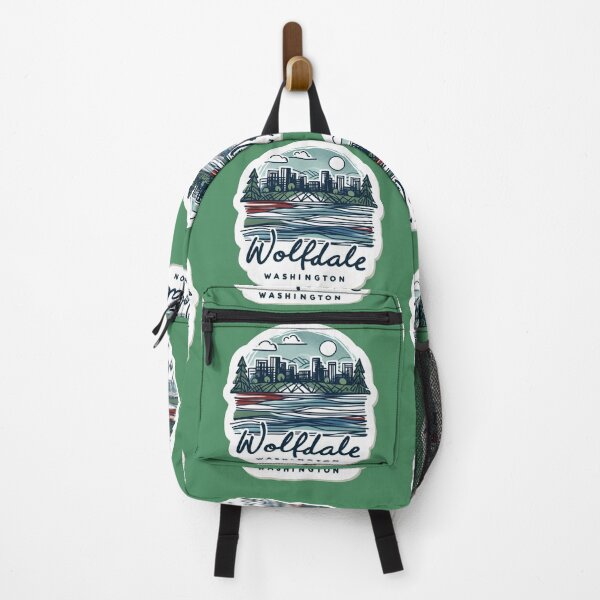 Item preview, Wolfdale Washington Watercolor Minimalist Cityscape Sticker,  designed and sold by PaintMeWorld.