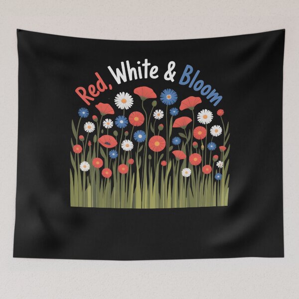 Item preview, Floral Red White Blue Wildflowers 4th of July Flower Women designed and sold by clothesy7.