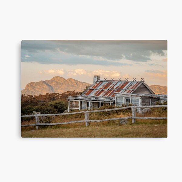 Item preview, Craig's Hut Sunset Landscape Photograph, High Country Victoria, Landscape Large Wall Art, Nature Digital Print designed and sold by AdventureUnlockedCo.