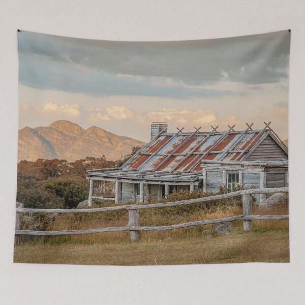 Item preview, Craig's Hut Sunset Landscape Photograph, High Country Victoria, Landscape Large Wall Art, Nature Digital Print designed and sold by AdventureUnlockedCo.