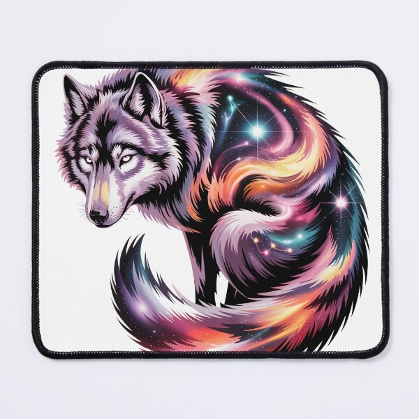 Item preview, Galaxy Wolf Silhouette designed and sold by MadCatPrints.