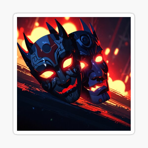 Item preview, Fiery Mask Duo with Glowing Eyes designed and sold by SuperNerdStore.