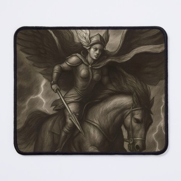 Item preview, valkyrie riding a winged horse designed and sold by Metaverse8.