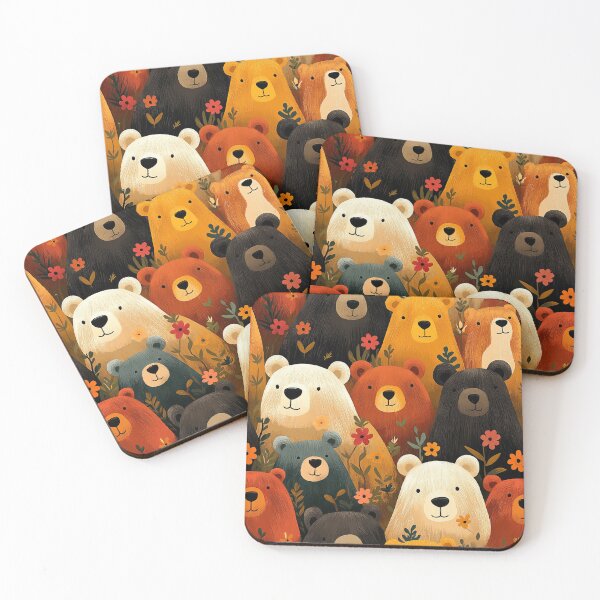 Item preview, Cute Cartoon Bears with Flowers designed and sold by SimoneBalman.