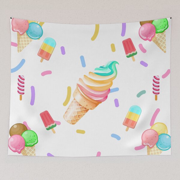 Item preview, Ice Cream Cone Patterns – Fun, Colorful Dessert Art designed and sold by JustMerry.