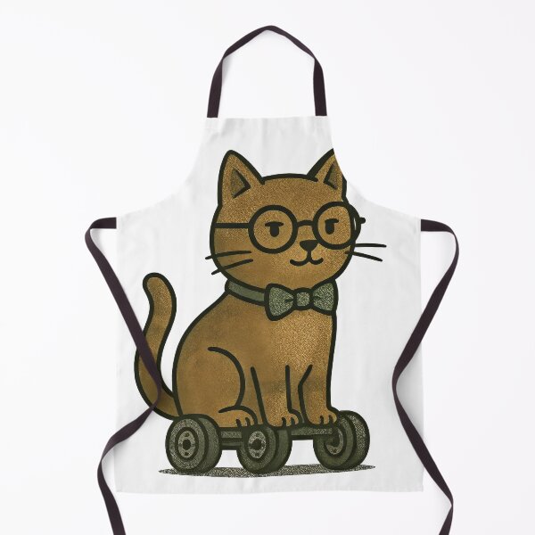 Item preview, Whimsical Cat on Wheels – Cute, Classy, and Quirky Art designed and sold by Cuddly-Cottons.