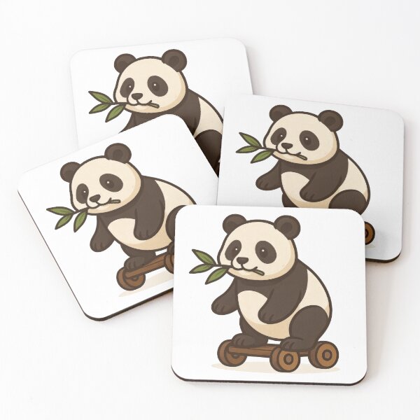 Item preview, Adorable Panda on Wheels – Whimsical Animal Illustration designed and sold by Cuddly-Cottons.