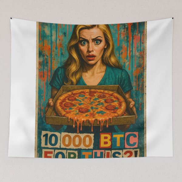 Item preview, Bitcoin Pizza Day – 10,000 BTC for This?! designed and sold by oneof21million.