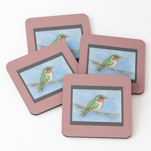 Item preview, Hummingbird Jewel - watercolor illustration designed and sold by Annie Mason Art.