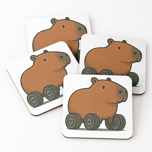 Item preview, Capybara on Wheels – Chill & Quirky Animal Design designed and sold by Cuddly-Cottons.