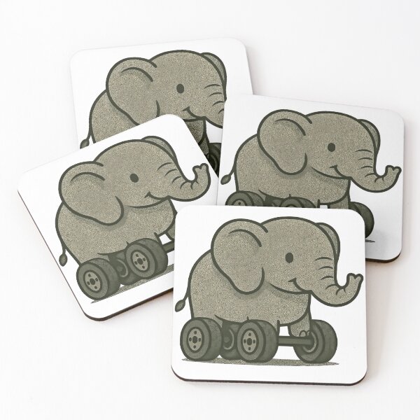 Item preview, Rolling Elephant – Playful & Surreal Animal Illustration designed and sold by Cuddly-Cottons.