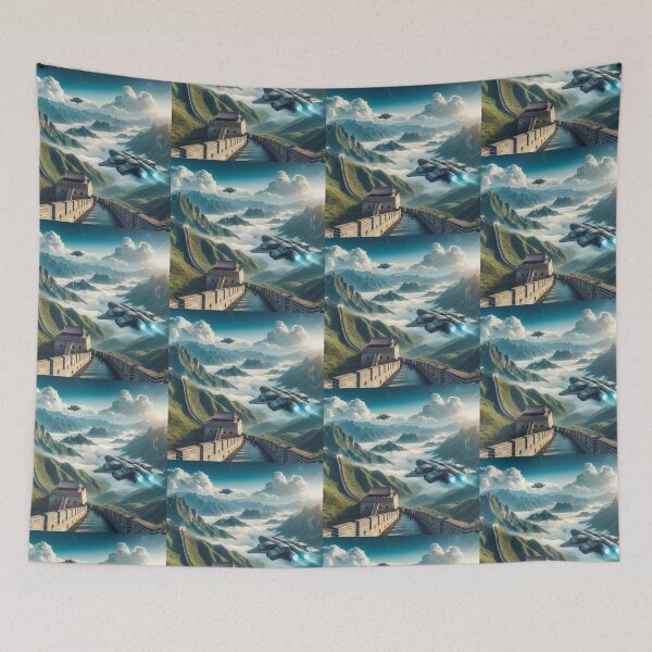 Item preview, spaceships that pass over the Great Wall of China designed and sold by Dogandesighn.