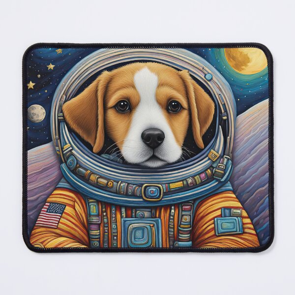Item preview, Puppy in a Space suit sitting on a deck chair on the Moon designed and sold by Colin Bentham.