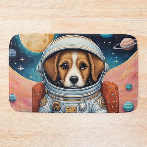 Item preview, Puppy in a Space suit sitting on a deck chair on the Moon designed and sold by Colin Bentham.