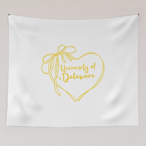 Item preview, yellow university of Delaware heart and bow coquette trendy  designed and sold by jessicaleah15.