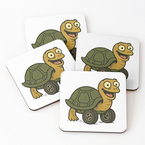 Item preview, Funny Turtle on Wheels – Slow and Stylish Animal Art designed and sold by Cuddly-Cottons.