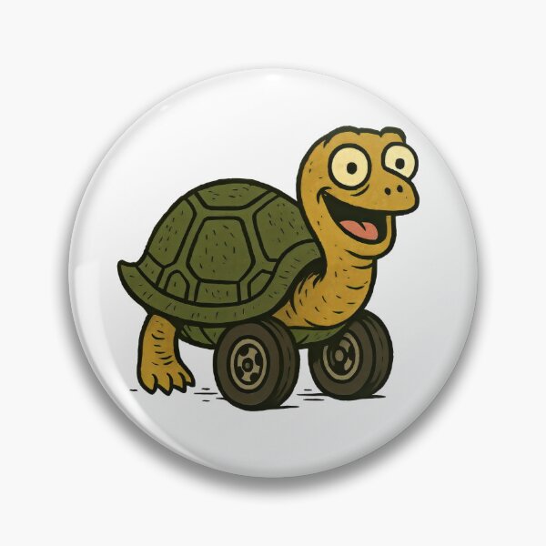 Item preview, Funny Turtle on Wheels – Slow and Stylish Animal Art designed and sold by Cuddly-Cottons.