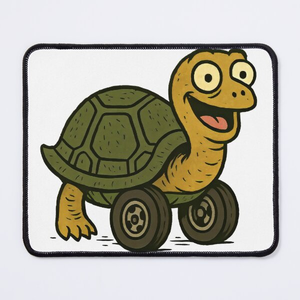 Item preview, Funny Turtle on Wheels – Slow and Stylish Animal Art designed and sold by Cuddly-Cottons.