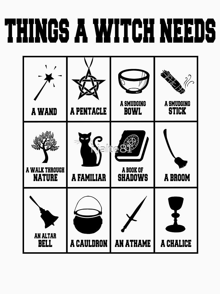 Thumbnail 7 of 7, Classic T-Shirt, Things A Witch Needs designed and sold by hjalte81.
