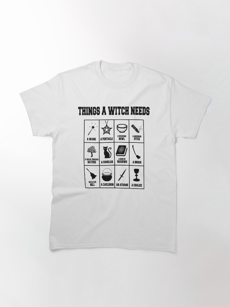 Thumbnail 3 of 7, Classic T-Shirt, Things A Witch Needs designed and sold by hjalte81.