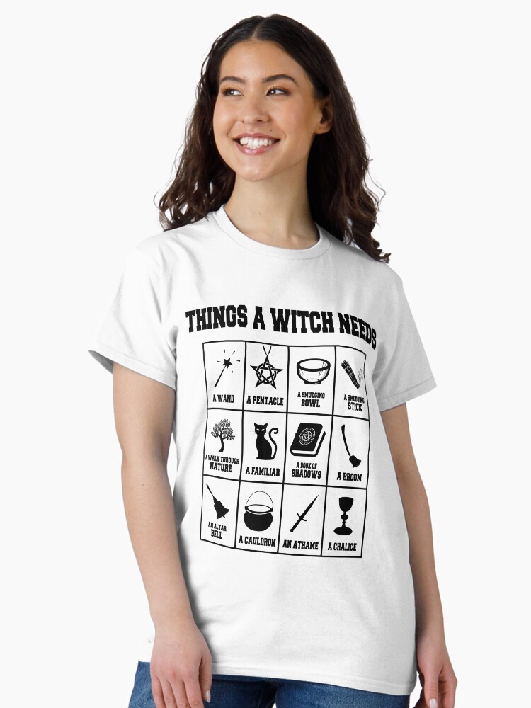 Thumbnail 2 of 7, Classic T-Shirt, Things A Witch Needs designed and sold by hjalte81.