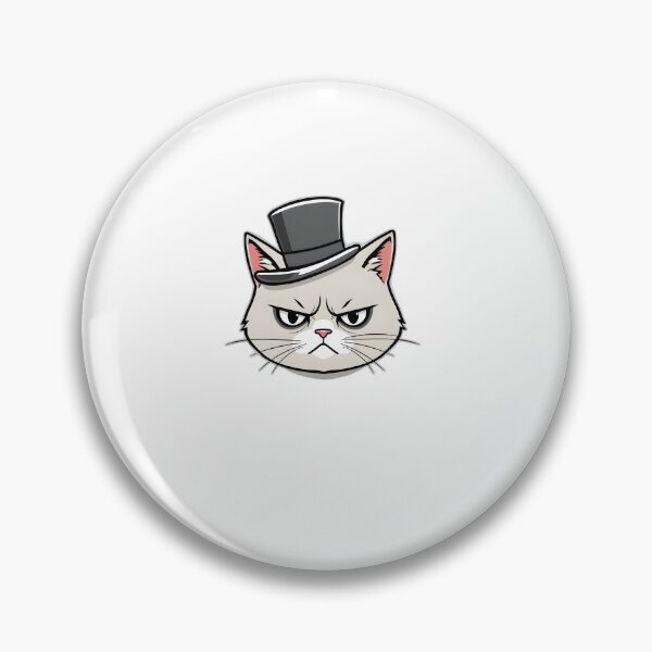 Item preview, Gato gruñón con un pequeño sombrero de copa designed and sold by allogy.