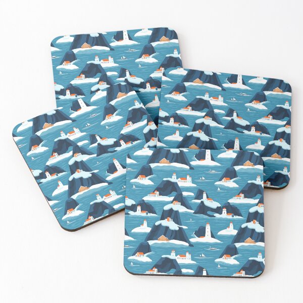 Item preview, Stylized Repeating Pattern of Icelandic Landscapes designed and sold by SimoneBalman.
