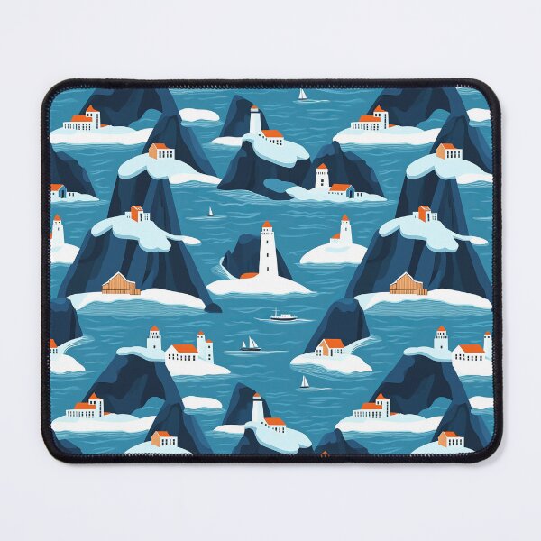 Item preview, Stylized Repeating Pattern of Icelandic Landscapes designed and sold by SimoneBalman.
