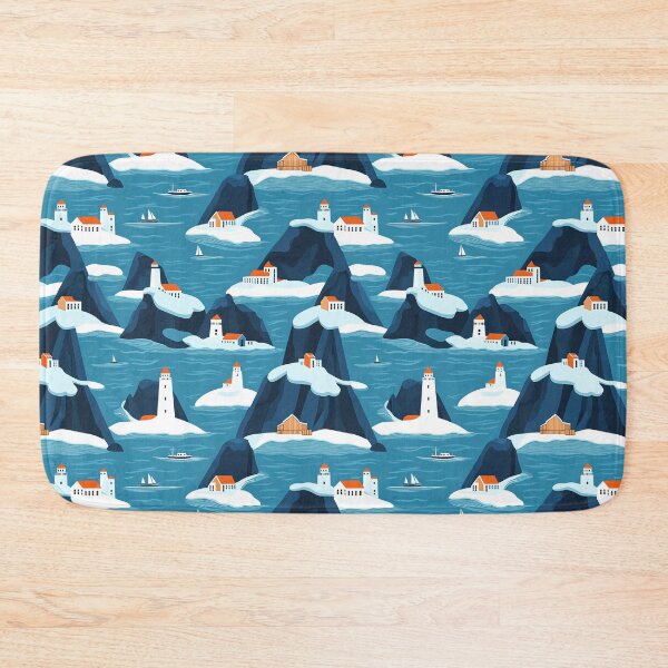 Item preview, Stylized Repeating Pattern of Icelandic Landscapes designed and sold by SimoneBalman.