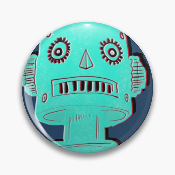 Item preview, Toy Robot Monolith Head in Bright Turquoise Blue designed and sold by ashleywilks.