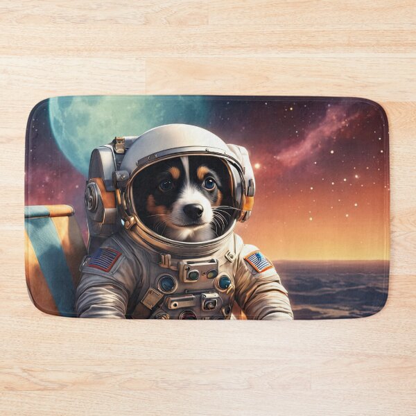 Item preview, Puppy in a Space suit sitting on a deck chair on the Moon designed and sold by Colin Bentham.