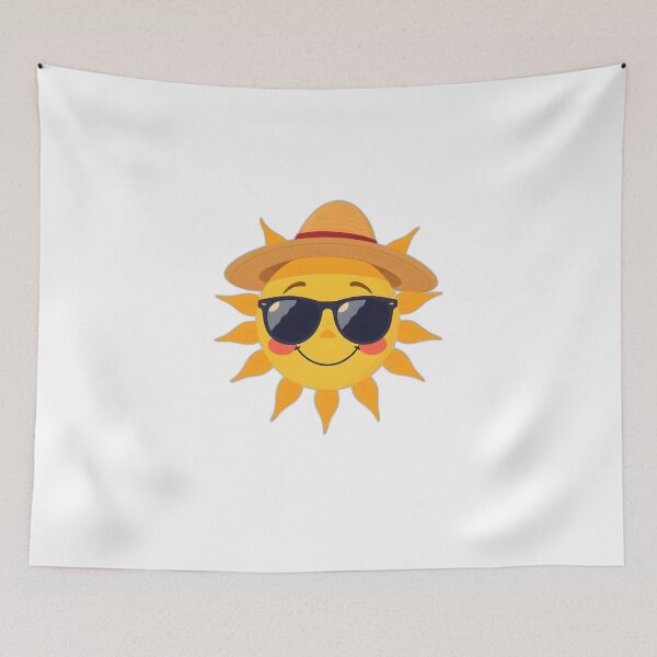 Item preview, Smiling Sun with Sunglasses and a Straw Hat designed and sold by allogy.