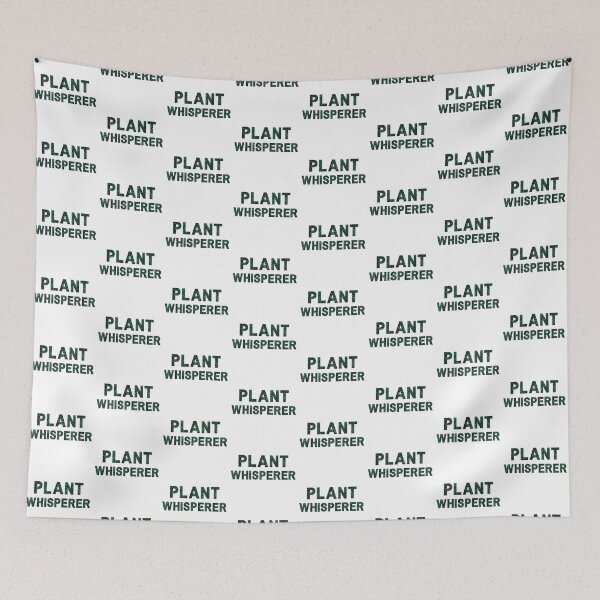 Item preview, PLANT WHISPERER Text Plant Art white bg designed and sold by RedOrBlueIts4U.