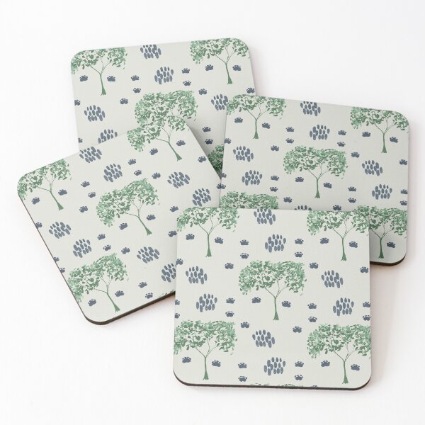 Item preview, Tree of Life Whimsical Green Trees Big Cat Paws Light Sage Green designed and sold by JasmineGDesigns.