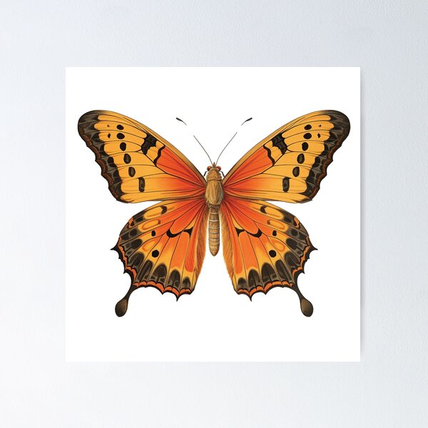 Item preview, Golden Juno Butterfly Sticker – Vintage Orange Wings designed and sold by fleecewas.