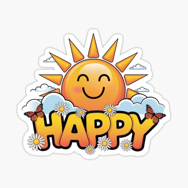 "HAPPY" Design Template Sticker