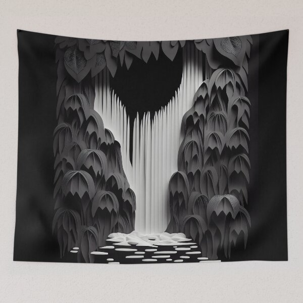 Item preview, Dark Geometric Waterfall Abyss designed and sold by ShadowAndSlate.
