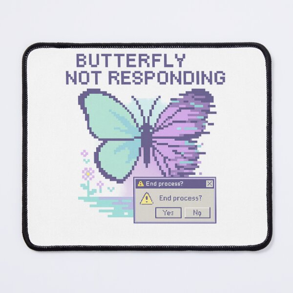 Item preview, Butterfly Not Responding | Glitched Pastel Y2K Tee designed and sold by Laugh & Rewind .